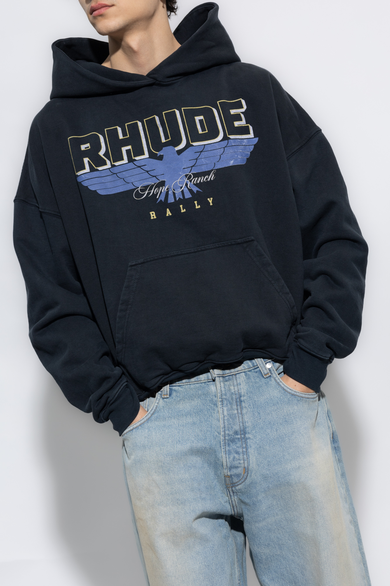 Black Hoodie with logo Rhude - Vitkac Canada